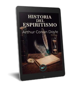 Historia del Espiritismo 4 Lector electrónico Kindle mostrando en pantalla la portada digital de Historia del Espiritismo de Arthur Conan Doyle.